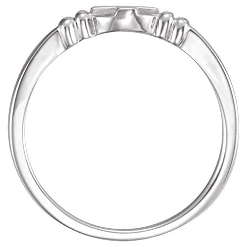 Sterling Silver Cross Chastity Ring - Size 8 Religious Jewelry for Men & Women - Perfect for Faith-Based Gifts, Christian Devotion, and Spiritual Protection