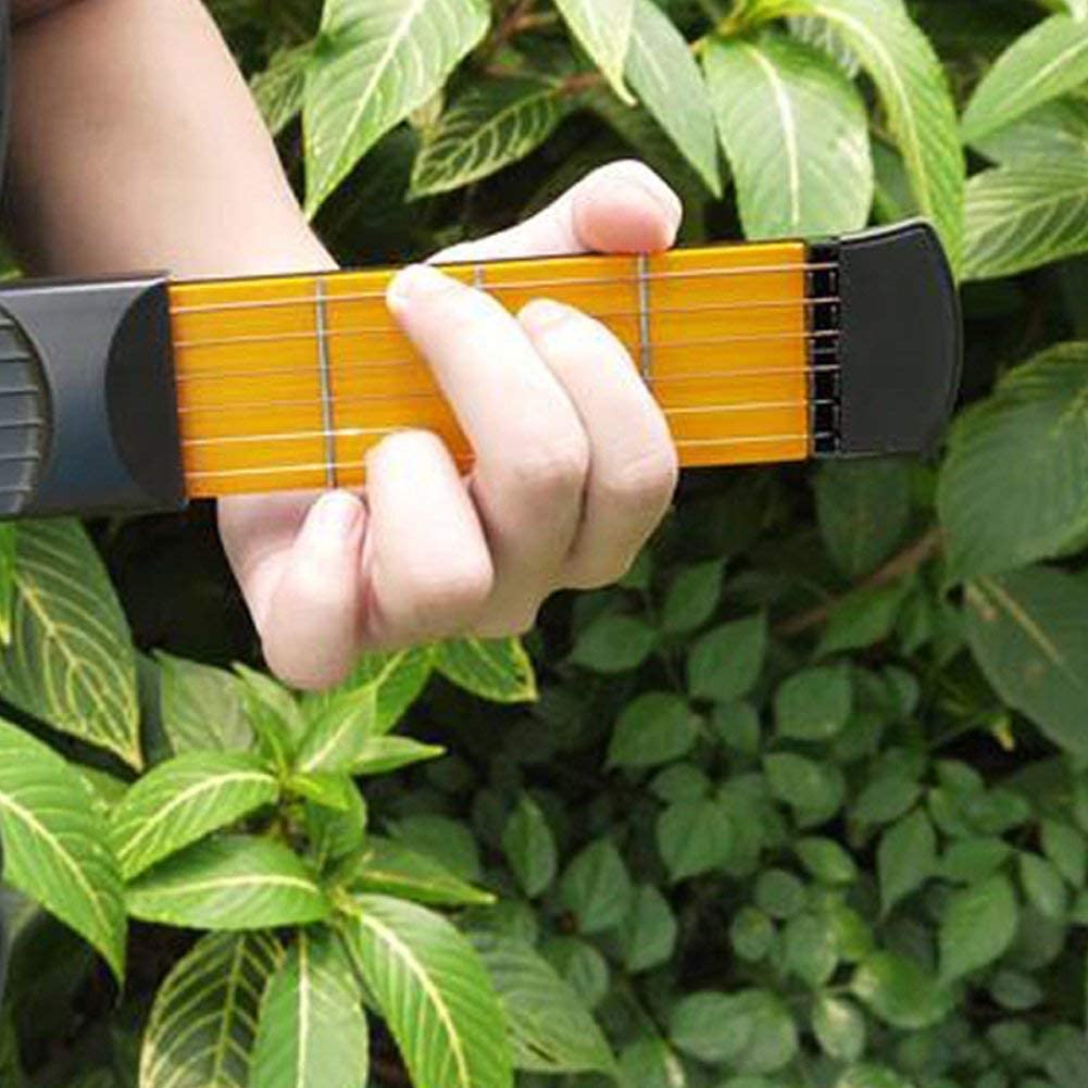 Portable Pocket Guitar Trainer - 4 Fret Strings Practice Tool for Beginners | Guitar Accessories & Musical Instruments | Perfect for Travel, Home Practice & On-the-Go Learning