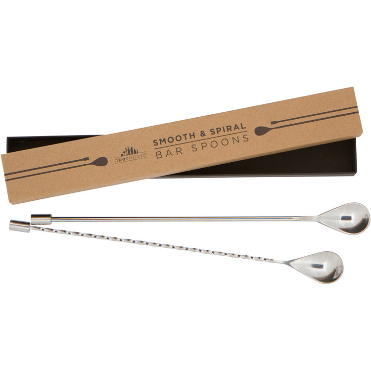 Premium Stainless Steel Bar Spoons - 12 Inch Professional Cocktail Mixing Spoon for Bartenders - Perfect for Mixing Drinks, Layering Cocktails & Home Bar Use