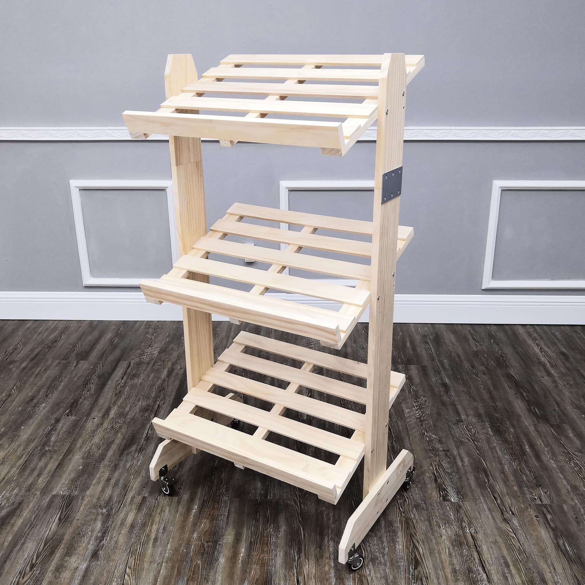 FixtureDisplays® Solid Wood Bakery Display Rack - 26.8