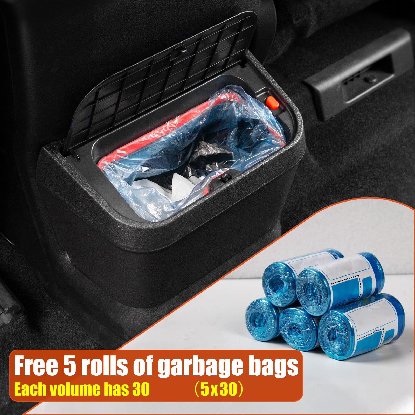 Premium Car Trash Can with Lid - Cup Holder Compatible with Toyota Sienna 2021-2025 Models, Back Seat Organizer for Snacks & Road Trips (Brown) - Ideal for Family Travel, Commuting & Road Trips