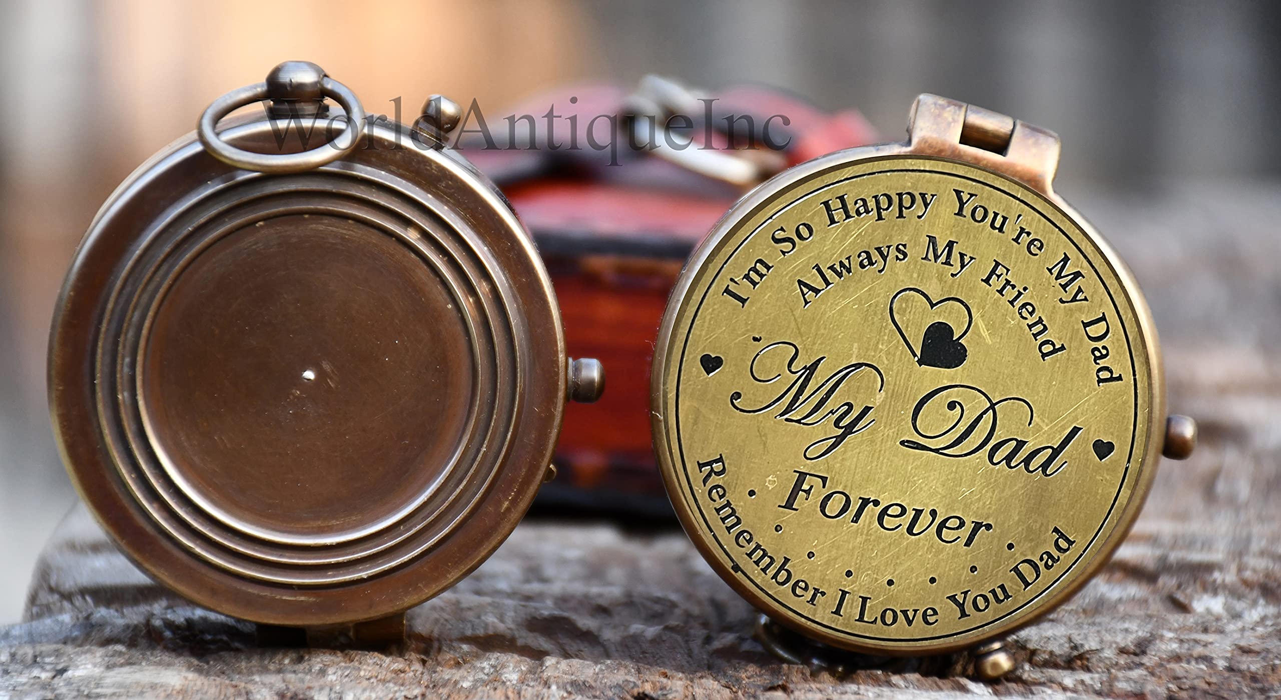 Best Dad Gifts for Father's Day, Birthday & Retirement - Engraved Compass Keepsake - Thoughtful Thanksgiving Present for Dad (Perfect for Outdoor Adventures & Special Occasions)