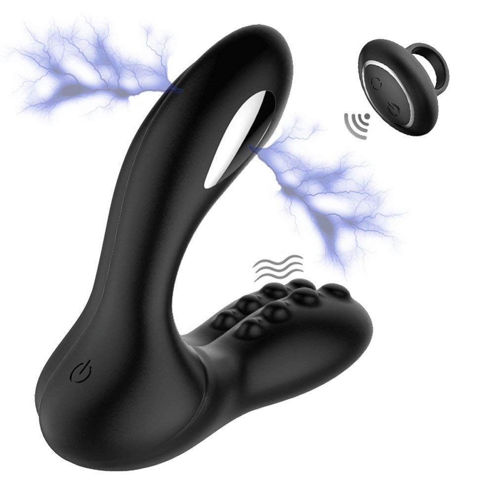 Electric Shock Anal Vibrator Plug with Remote Control - 10 Vibration & Stimulation Modes for Prostate Massage - SM & BDSM Sex Toy for Men, Women & Couples - USB Rechargeable - Perfect for Solo Play & Couples Bonding