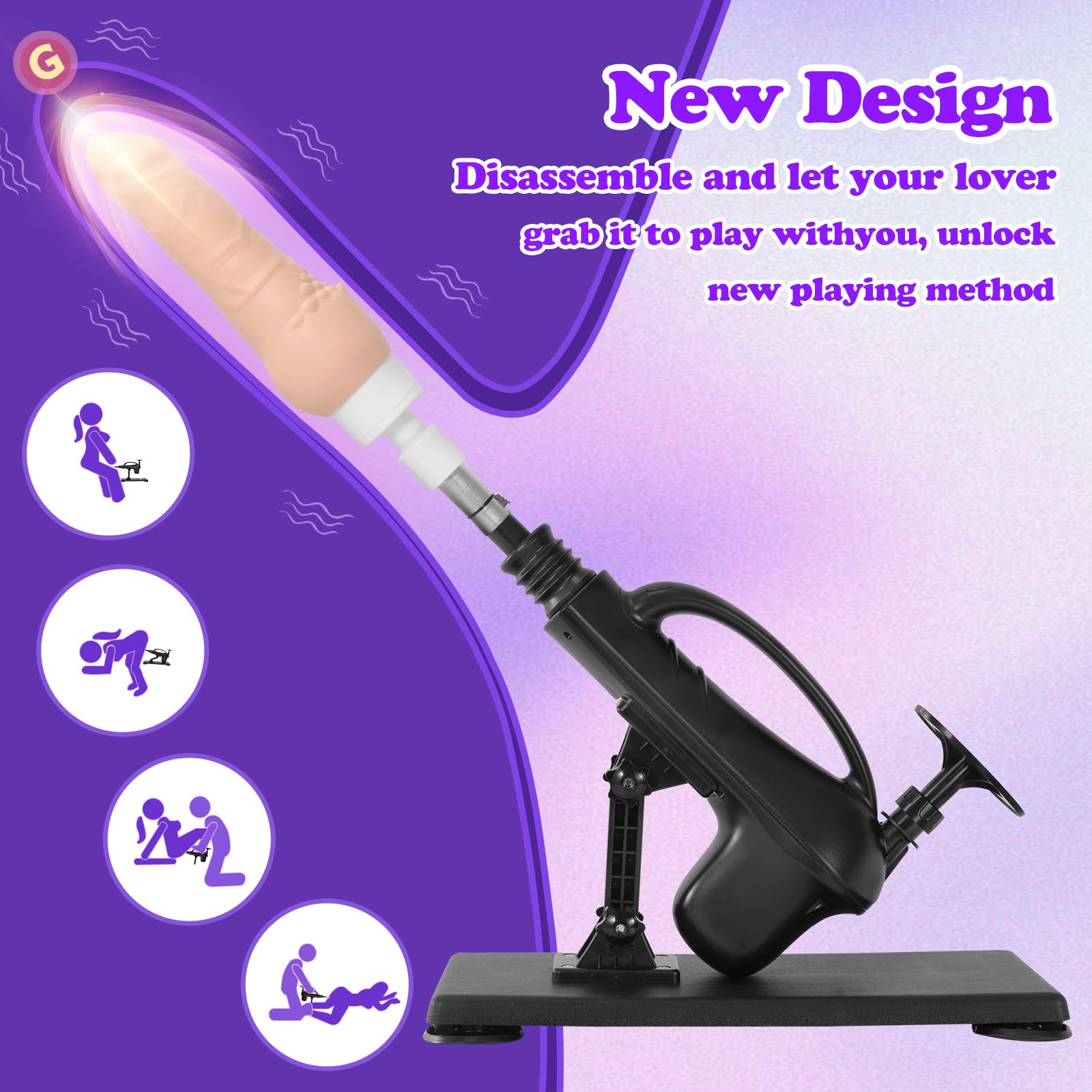 Heating & Vibrating Dildo Sex Machine with Suction Cup - Automatic Thrusting Device for G Spot & Anal Stimulation - Adult Sex Toy with 3 XLR Connector - Perfect for Solo Play & Couples' Intimate Moments