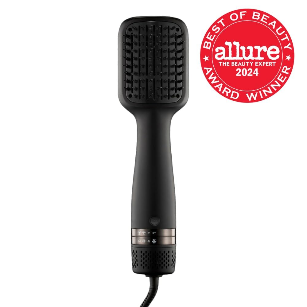 Kristin Ess Volumizing Blow Dryer Brush - Ionic Ceramic Hair Styler for Smooth Blowouts & Straightening | 3 Speed & 4 Heat Settings | Perfect for Home Salon Styling & Travel | Fast Drying with Flat Paddle Base