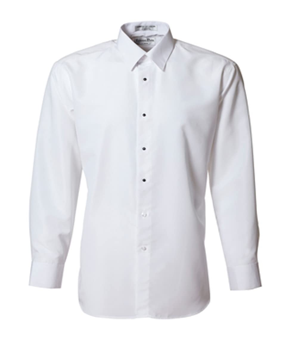 Premium White Microfiber Tuxedo Shirt for Men - Formal Dress Shirt with Comfort Fit - Perfect for Weddings, Parties & Special Occasions
