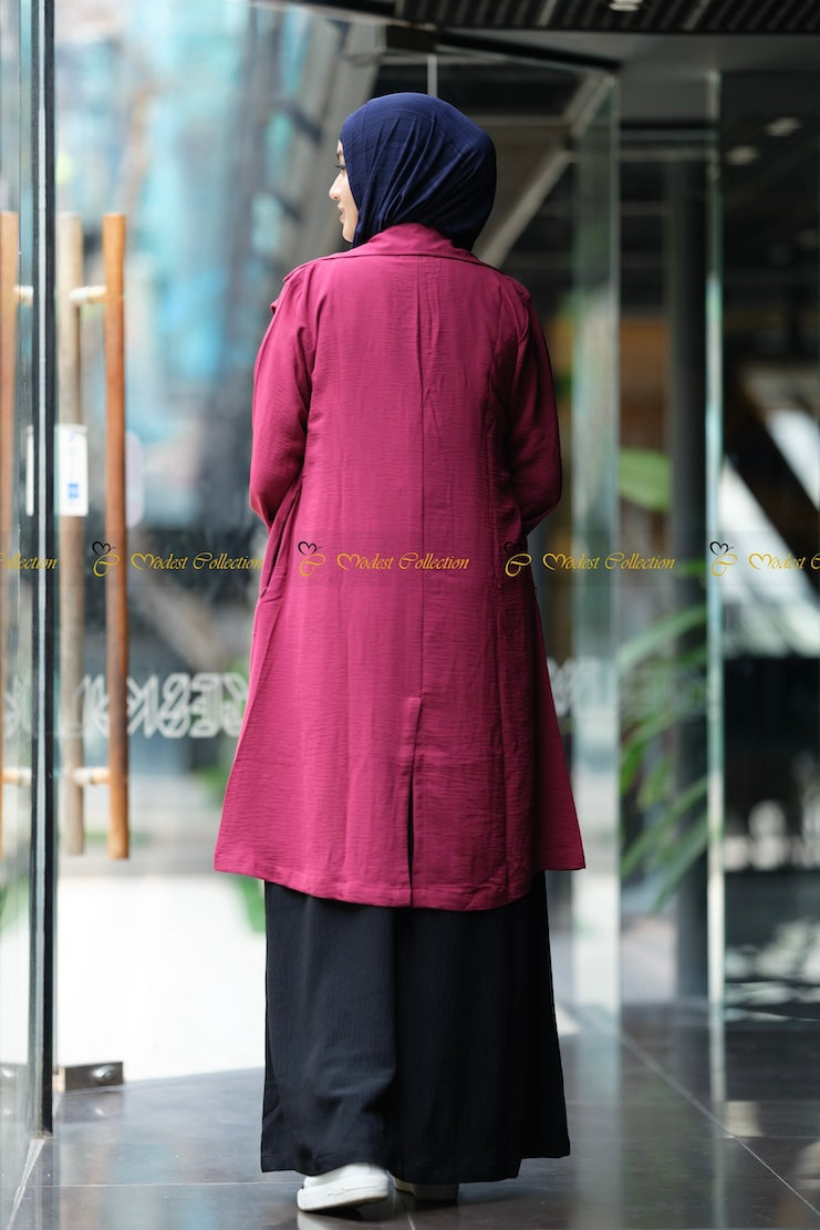 Stylish Summer Coat for Women - Lightweight & Breathable Berry Color Jacket - Perfect for Outdoor Activities, Travel & Casual Wear