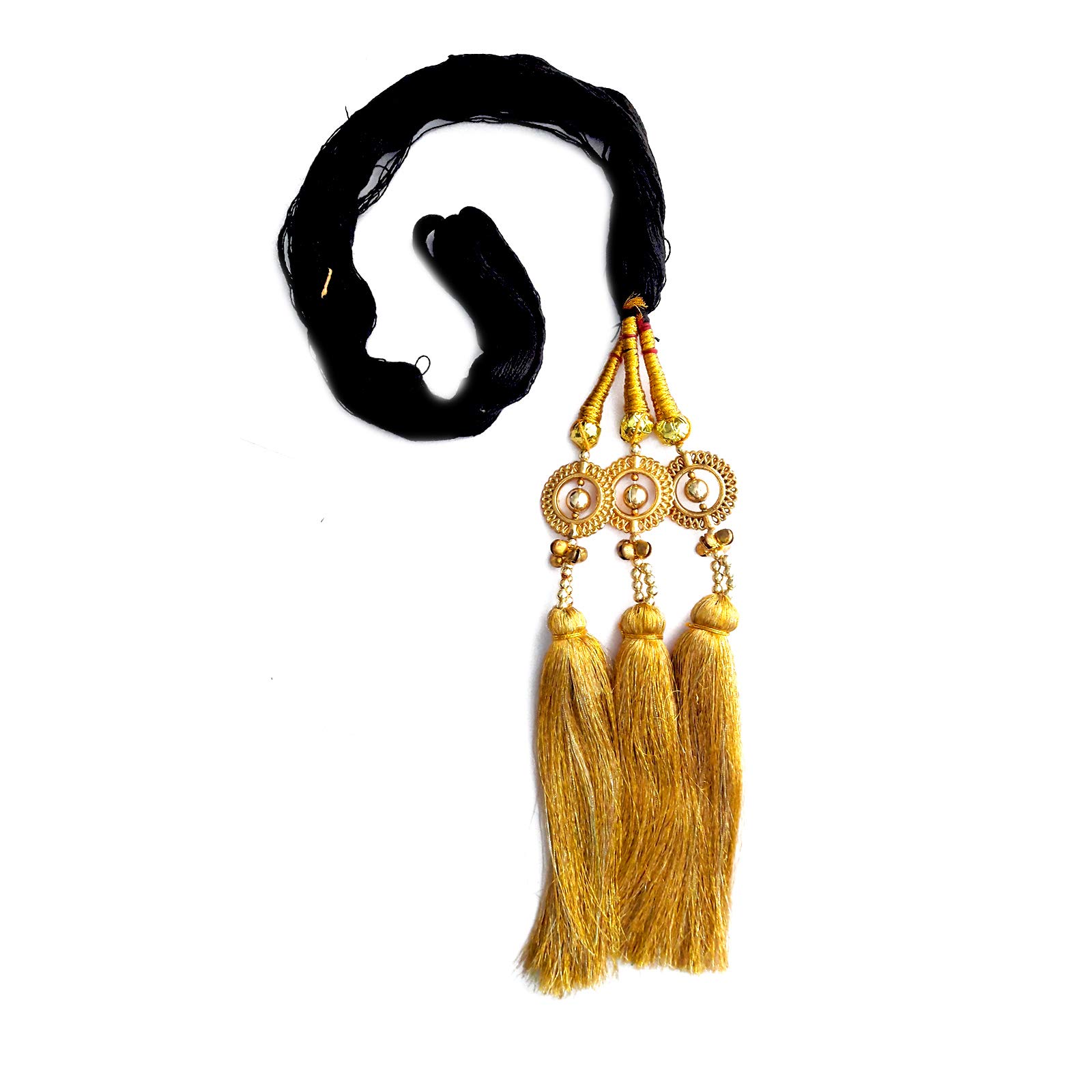 Rapidsflow® Golden Pearl Tassel Hair Extensions for Women & Girls – Braid Parandi Choti Hair Accessories for Weddings, Parties & Special Occasions