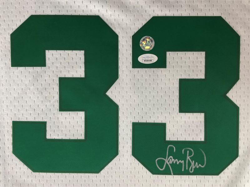 Larry Bird Autographed Boston Celtics White M&N Hardwood Classics Swingman Jersey with JSA COA - Perfect for NBA Memorabilia Collectors and Celtics Fans Display
