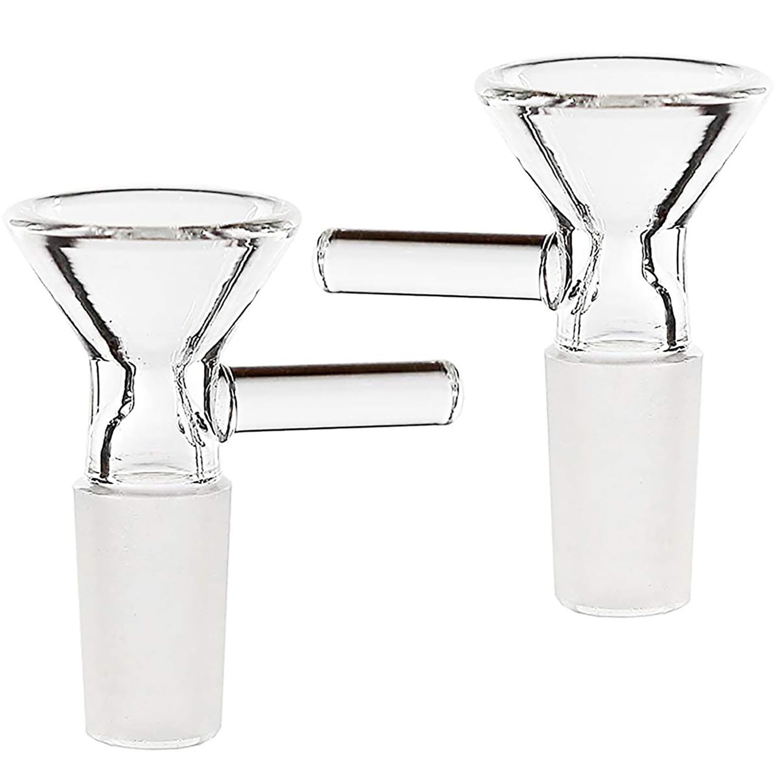 2Pcs Small Glass Funnel with Handle - 14mm Kitchen & Lab Funnel for Bottle Filling, Essential Cooking & Scientific Tools - Perfect for Home Brewing, Essential Oils, Spices & DIY Projects (Clear_2Pcs)