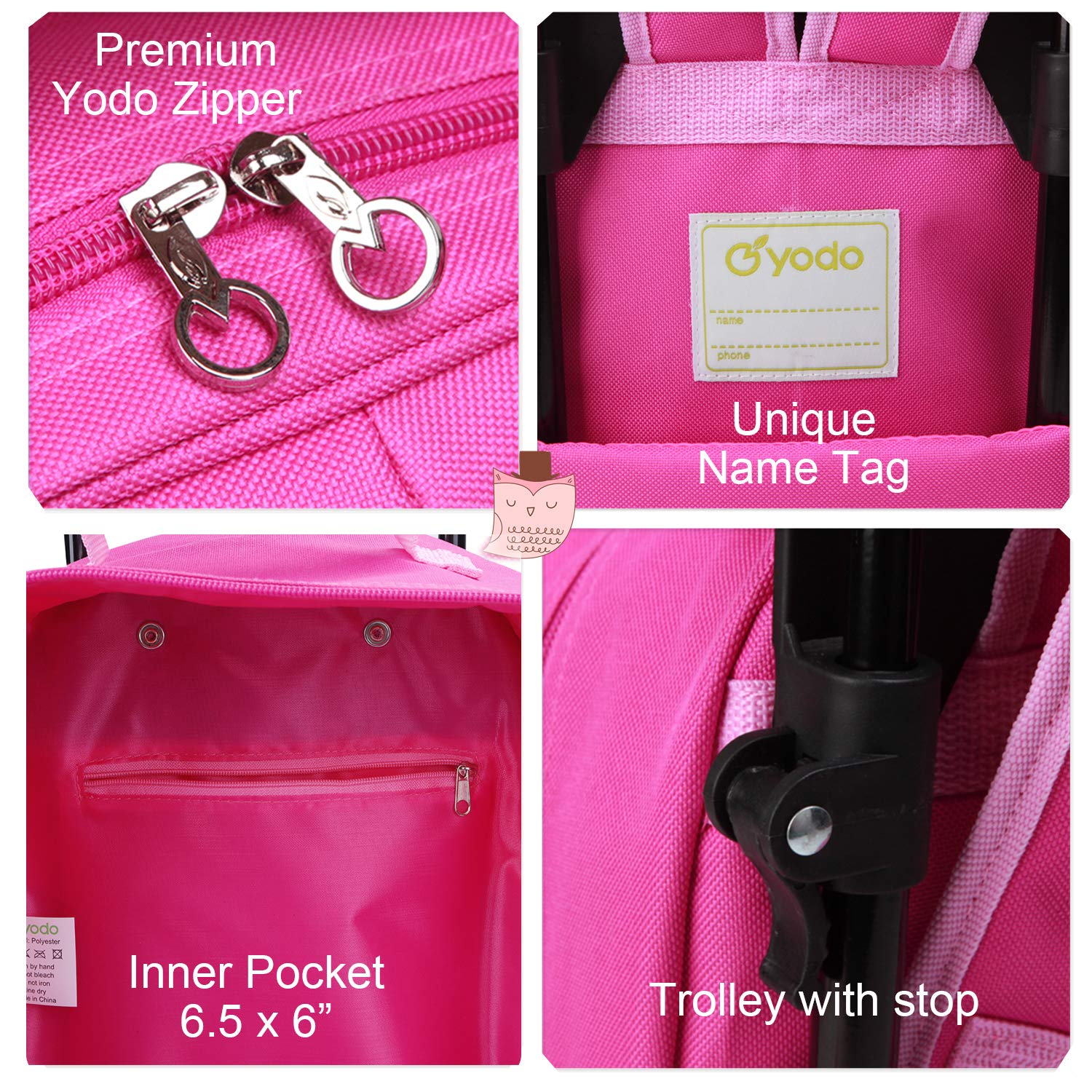 Yodo 3-Way Kids Suitcase with Wheels - Rolling Backpack for Toddlers & Children | Perfect for Travel, School & Daycare Use