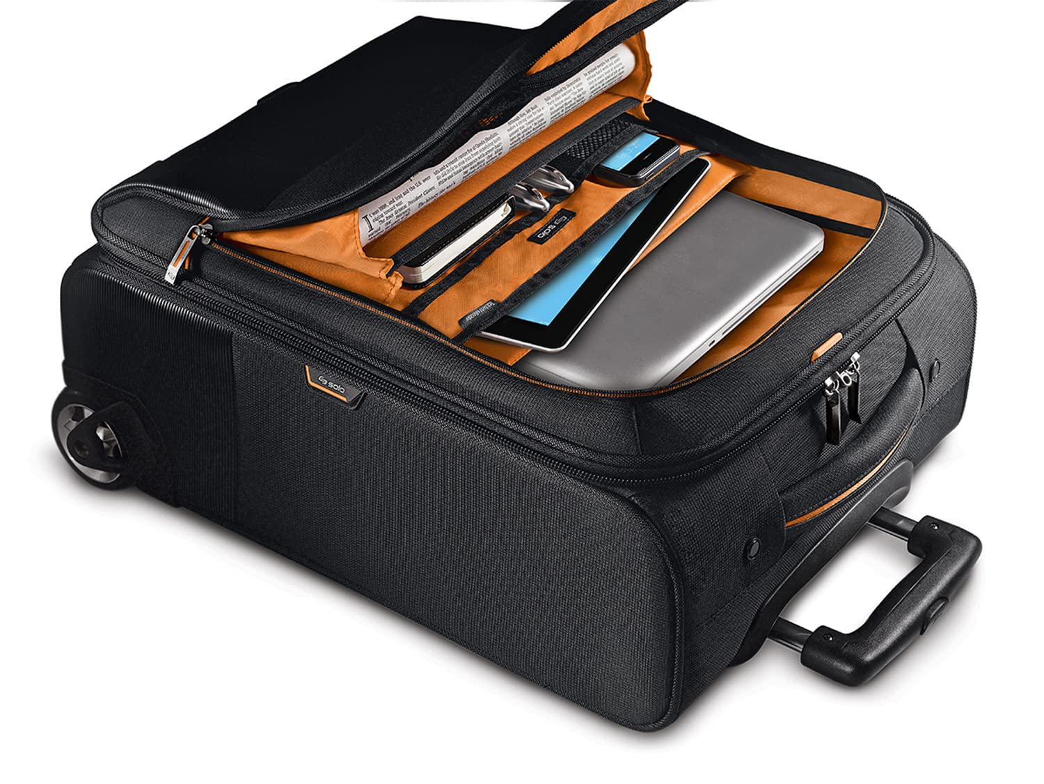 Solo New York Urban Rolling Overnight Case and Laptop Bag - Black One Size Carry-On Luggage for Business Travel & Weekend Getaways