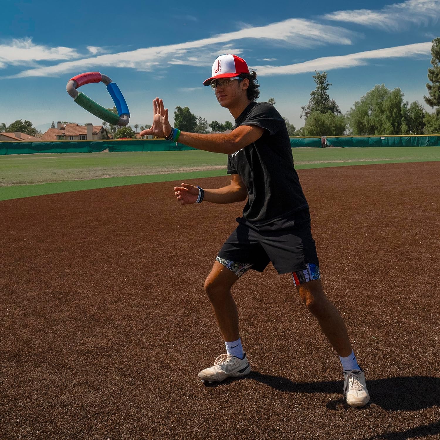 Tri Action Catch Ball Game - Improve Hand Eye Coordination & Reflex Agility - Perfect for Kids Outdoor Play, Sports Training, and Family Fun Activities