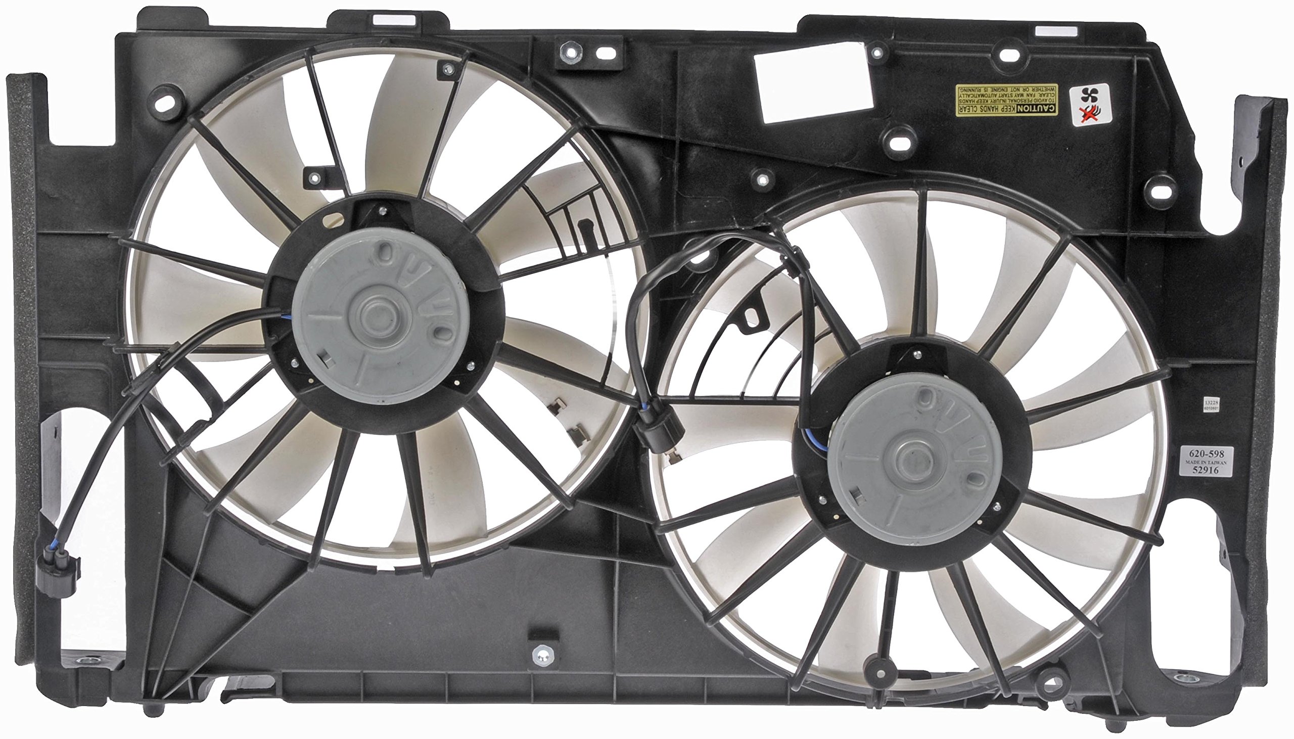 Dorman 620-598 Engine Cooling Fan Assembly Replacement for Toyota Camry, Corolla, RAV4 - High Performance Cooling System Part for Hot Weather & Heavy Traffic Driving