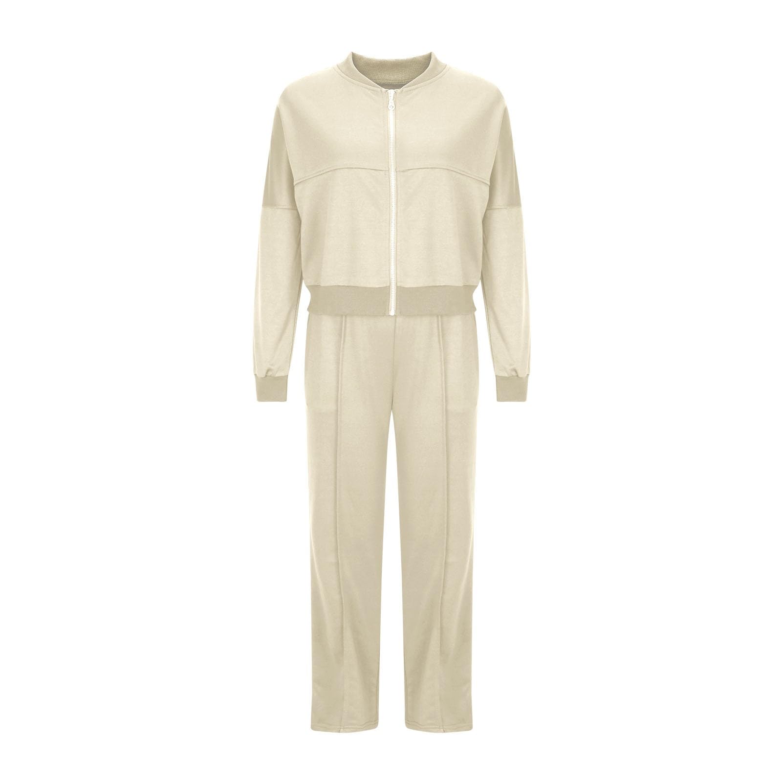 Women's Matching Lounge Set - Front Zip Long Sleeve Cardigan Sweatshirt & Pants Tracksuit for Fall | Cozy Outfit for Home, Workout, and Casual Wear