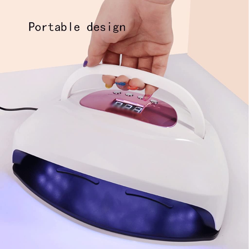 220W Professional UV LED Nail Lamp - Large Two-Handed Nail Dryer with Auto Sensor for Fast Curing Gel Polish | Perfect for Home & Salon Nail Care | White