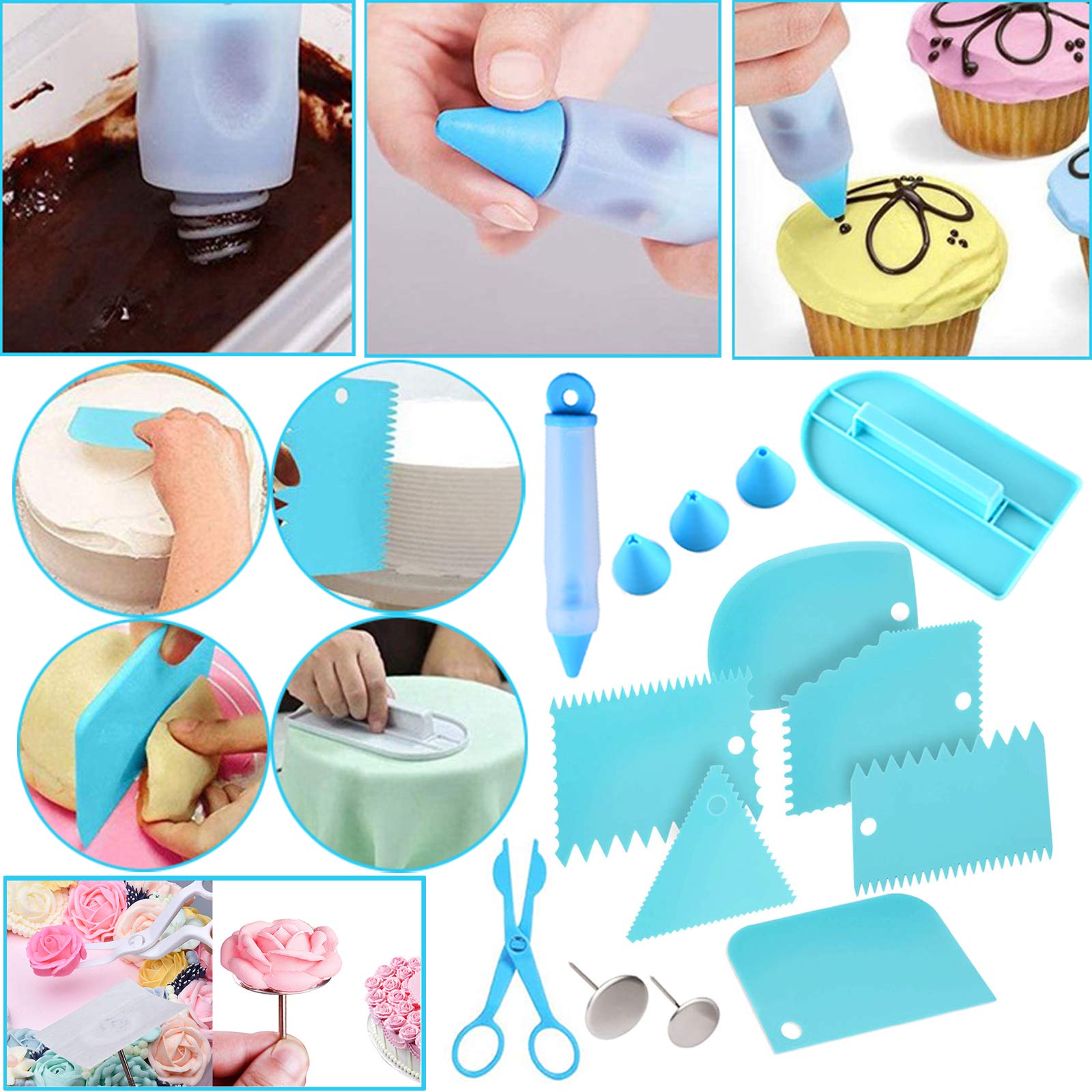 368Pcs Cake Decorating Tools Kit with Storage Case - Baking Supplies for Beginners - Icing Piping Bags, Tips Set for Cookies, Cupcakes & Cake Frosting - Perfect for Home Baking, Birthday Parties & Wedding Cake Decorating