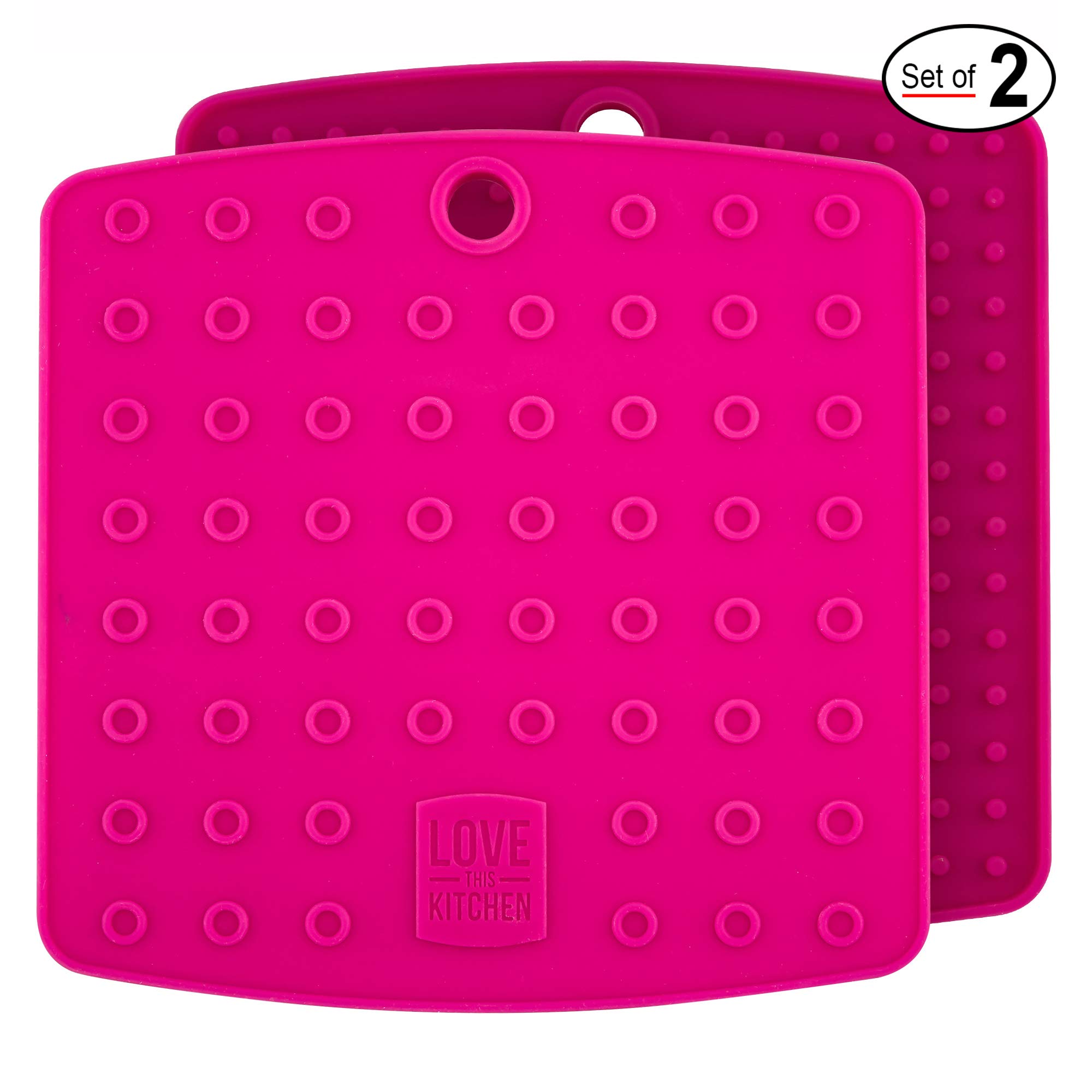 Premium Silicone Pot Holders - Heat Resistant Kitchen Trivets for Hot Pans (7x7in) - Perfect for Cooking & Baking