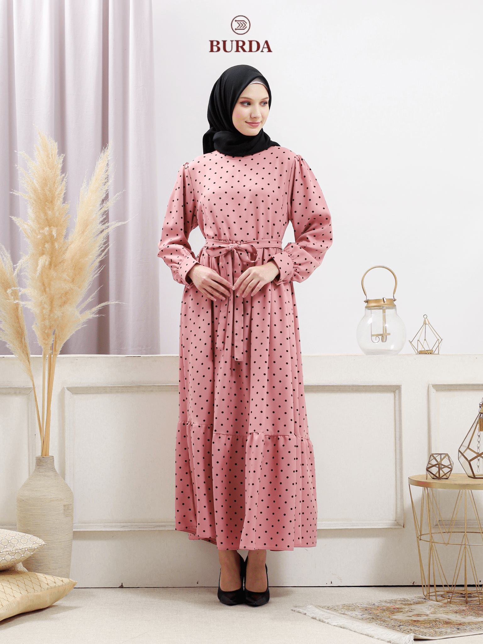 Women's Pink Polka Dot Summer Dress - Flowy Casual A-Line Midi Dress with Short Sleeves | Perfect for Beach Vacations, Brunch Dates & Summer Weddings