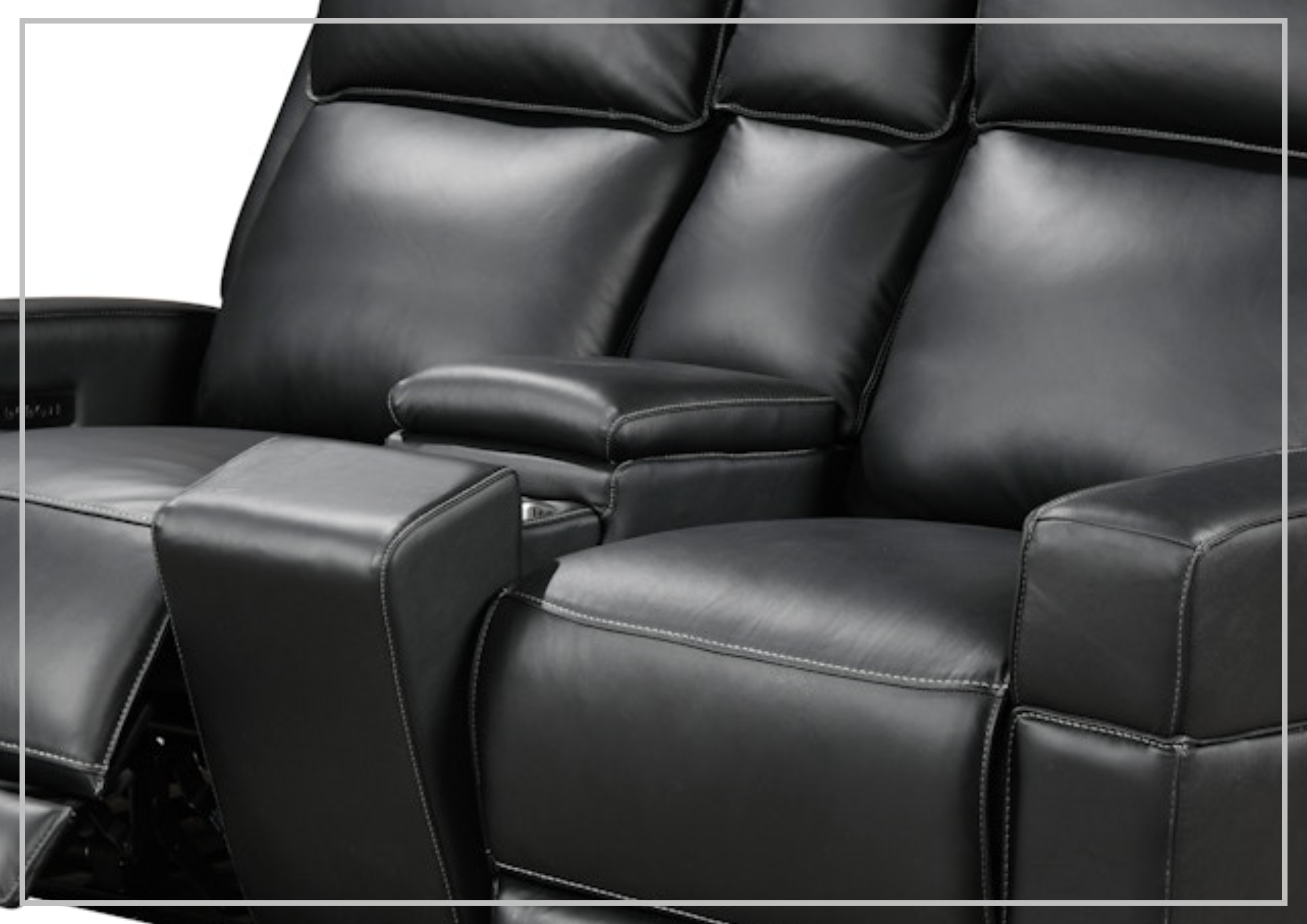 Gio Italia Home Vault Power Reclining Leather Loveseat in Black - Modern Electric Recliner Sofa for Living Room, Home Theater & Small Spaces