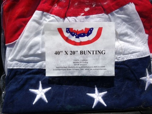 4th of July Mini Fan Flags with Stars - Patriotic Nantucket Bunting for Outdoor Decor, Parties & Celebrations | Red, White & Blue American Theme