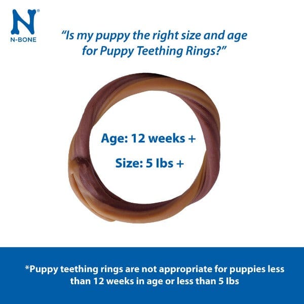 N Bone Puppy Teething Rings - Chicken Flavor Dog Chew Toys for Puppies, Natural Dental Care & Training Treats - Perfect for Teething Relief and Playtime