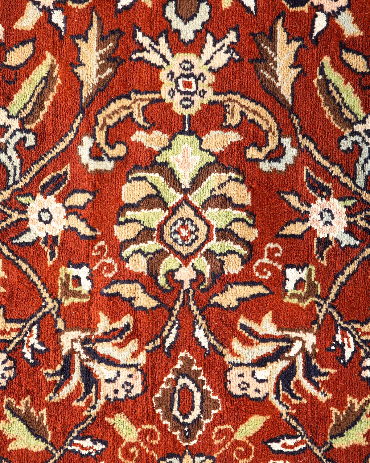Handmade Wool Oriental Mogul Brown 6x9 Area Rug - Traditional Hand-Knotted Solo Rugs for Living Room, Bedroom & Dining Room Decor