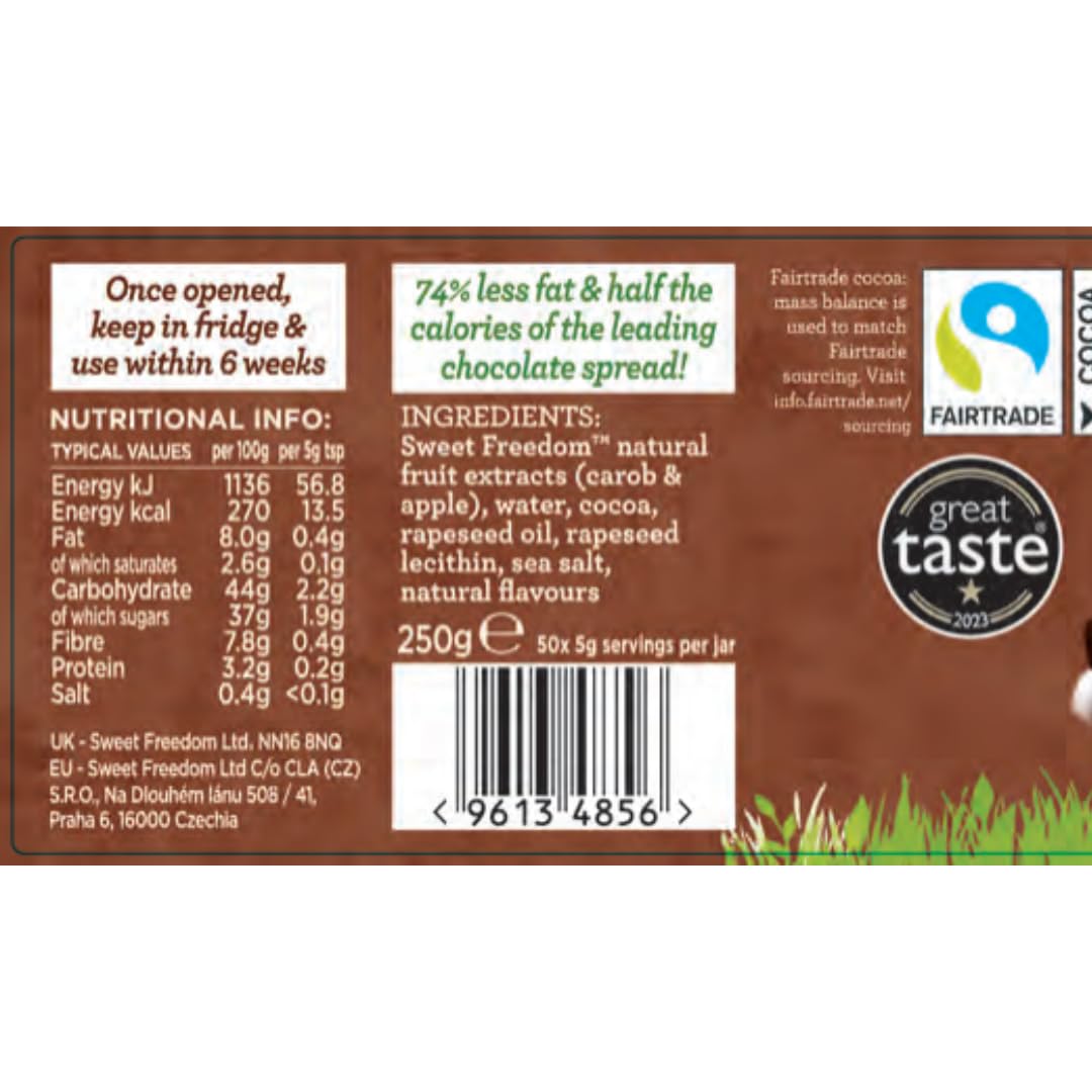 Sweet Freedom Chocolate Spread 250g - Perfect for Breakfast & Desserts