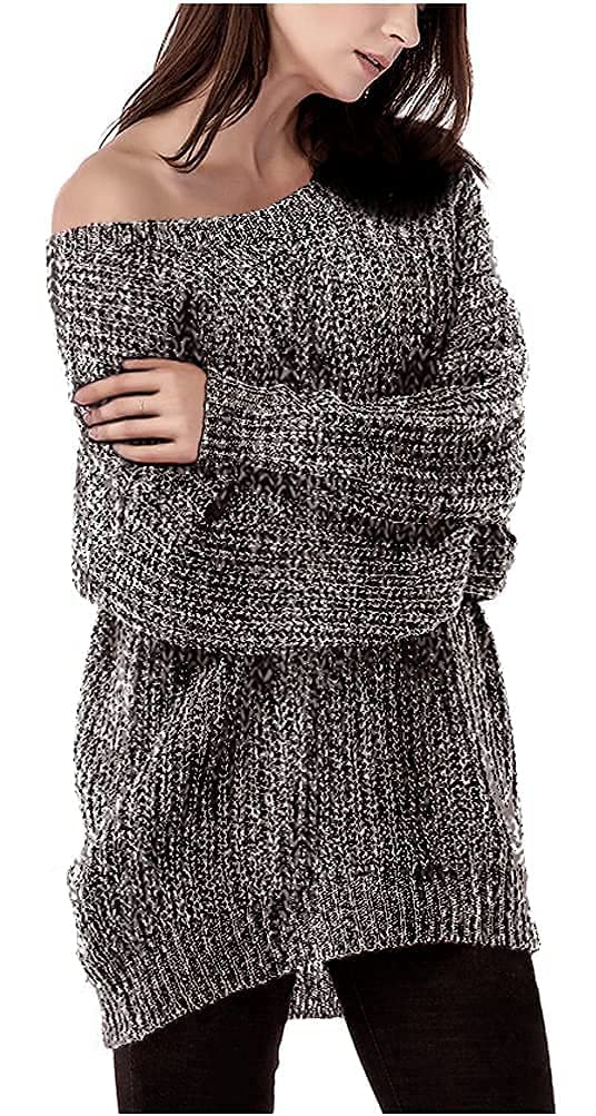 ARJOSA Women's Oversized Knit Sweater - Fall Crew Neck Pullover Long Sleeve Tunic Top for Casual Wear, Office & Date Nights