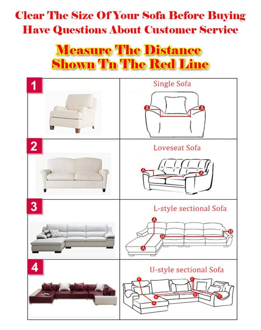 Shukii Printed Stretch Sofa Slipcover - Non-Skid Foam Backing with 1 Pillowcase (Flower Series 2, 1-Seater 30-52 inch) - Perfect for Living Room, Apartment & Home Decor Protection