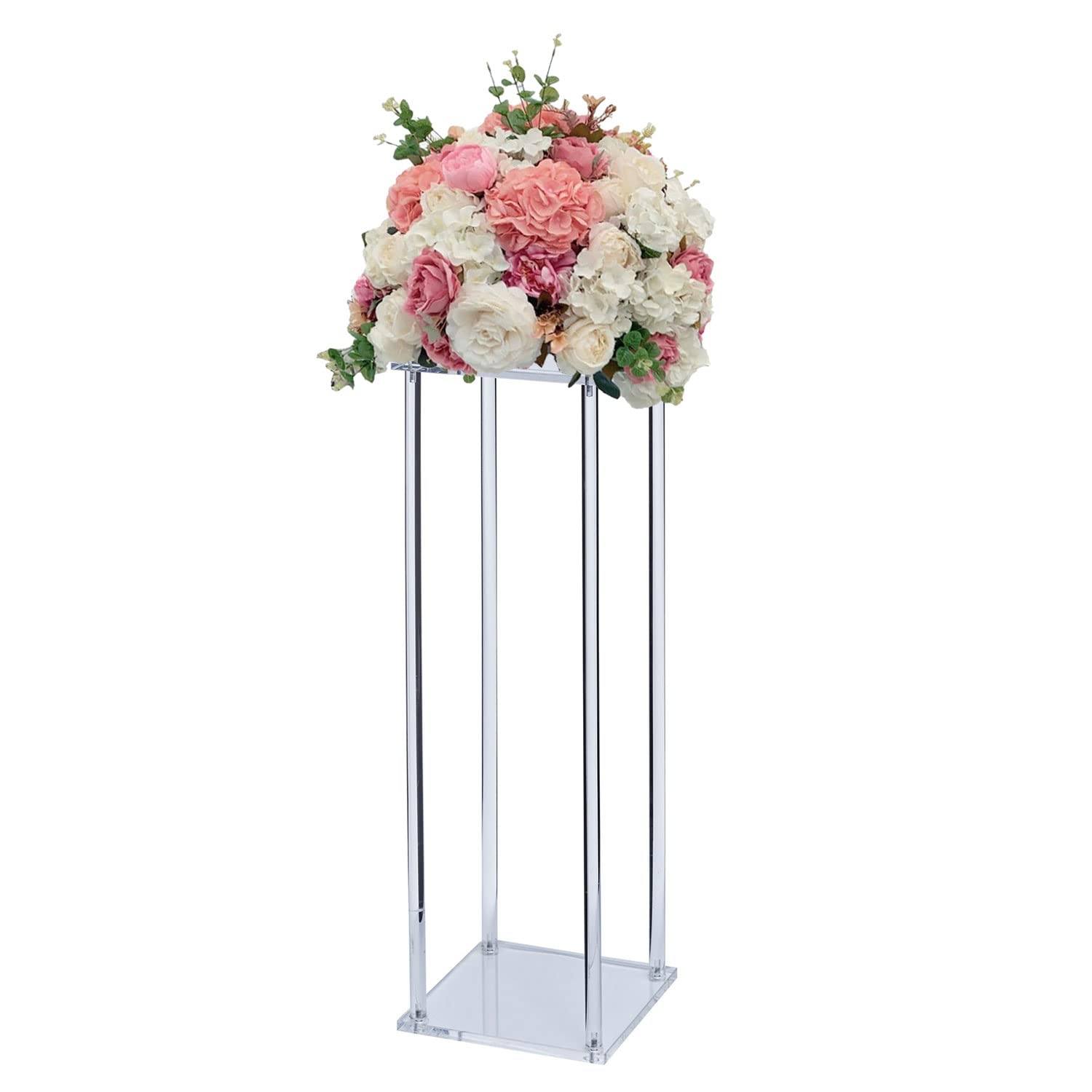 Set of 2 Clear Acrylic Display Stands - 24'' x 9'' Decorative Pedestal Risers for Wedding Centerpieces, Party Decor & Event Displays | Perfect for Floral Arrangements, Cake Stands & Tabletop Decorations