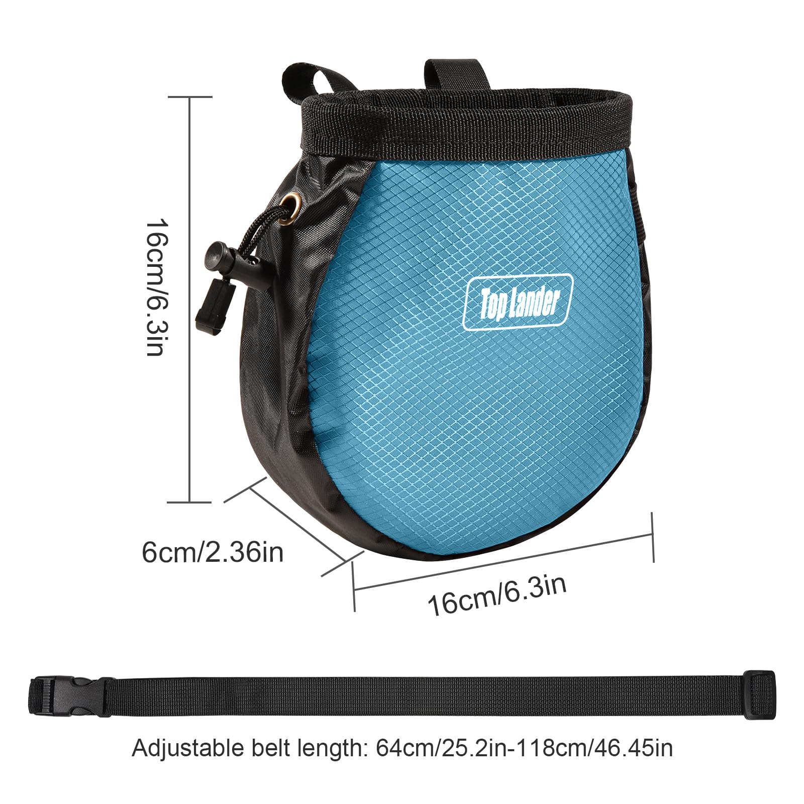 Premium Chalk Bag for Rock Climbing & Bouldering - Adjustable Drawstring Chalk Bucket for Gym, Weightlifting, Gymnastics & Crossfit | Indoor & Outdoor Sports Accessories for Enhanced Grip & Performance