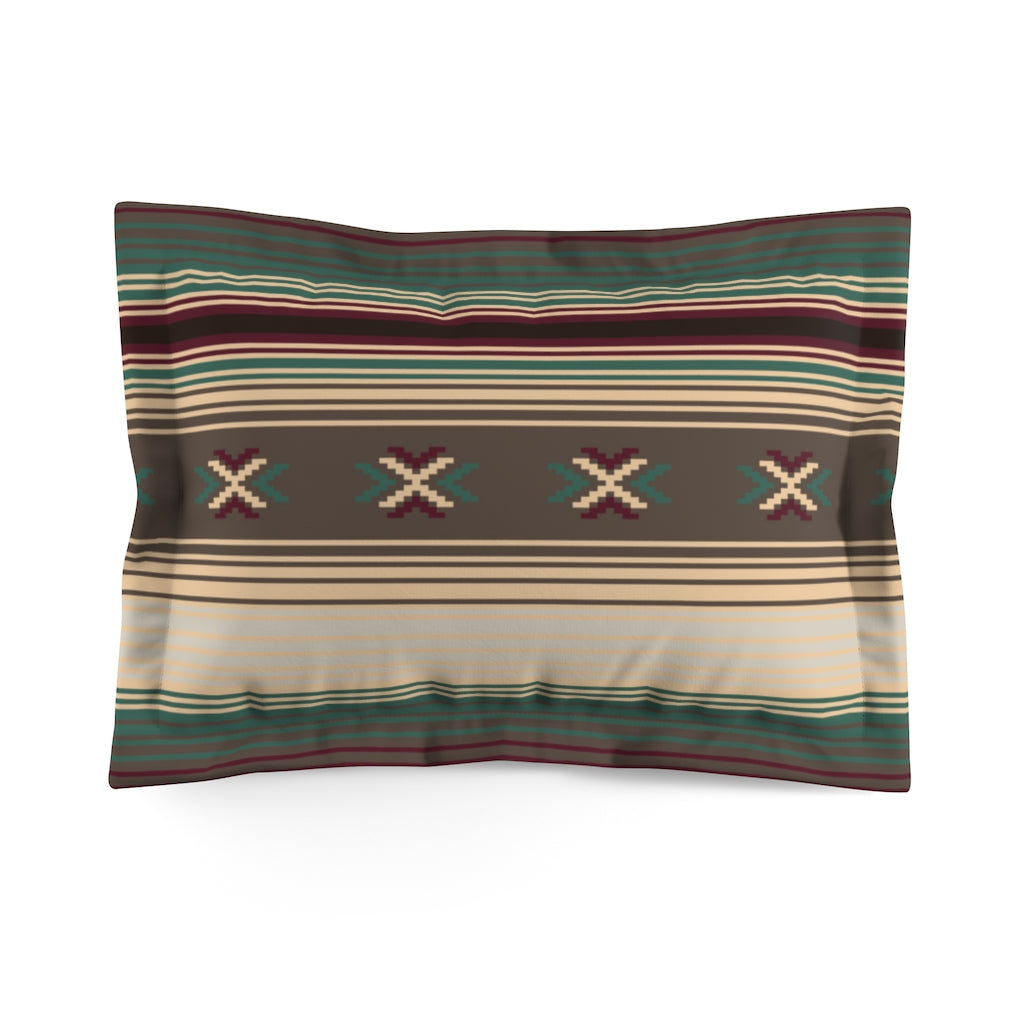Southwestern Cross Trail Microfiber Pillow Sham - Soft Decorative Pillow Cover for Bedroom, Living Room & Couch - Western Style Home Decor