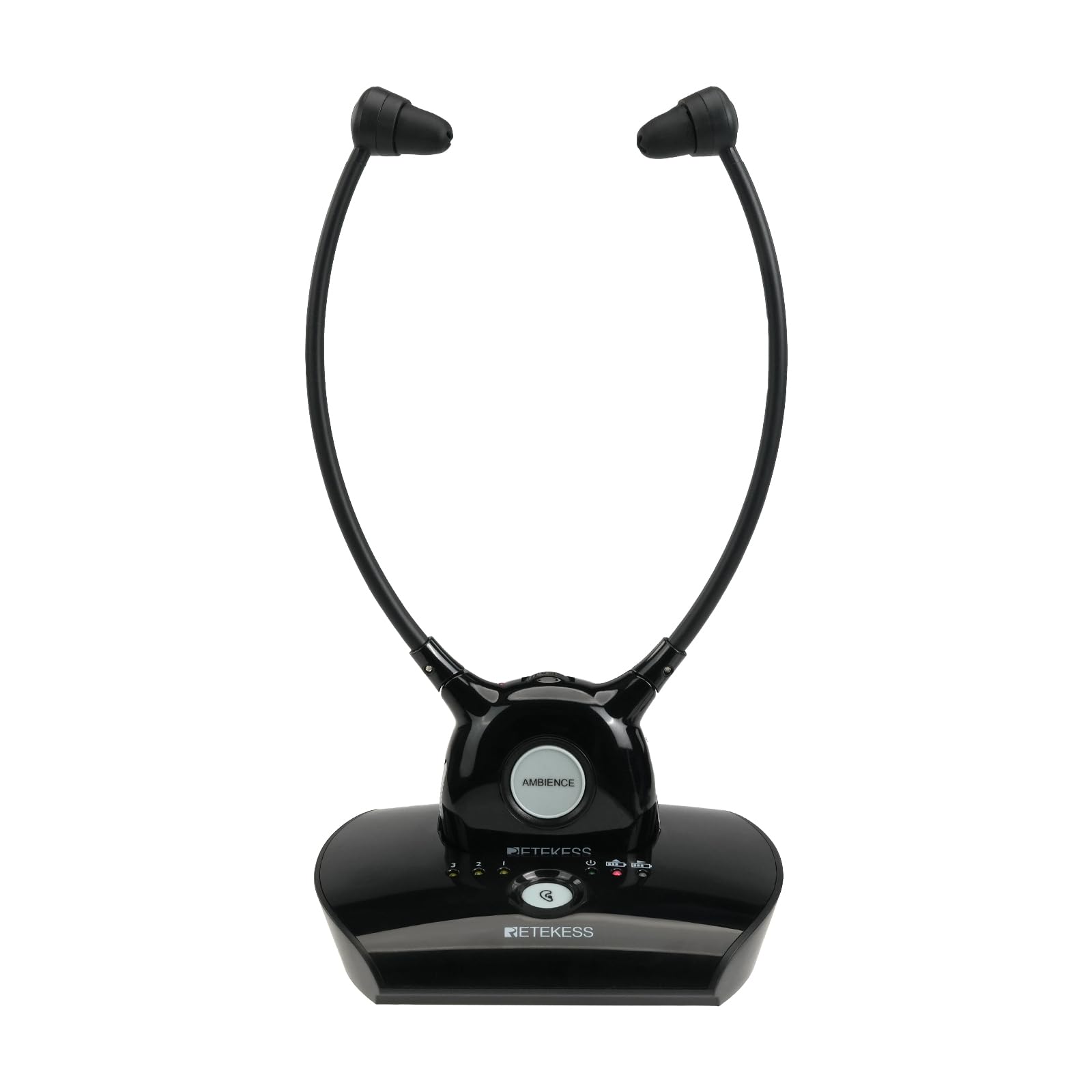 Retekess TA008 Wireless TV Headphones for Seniors & Hearing Impaired - Dual Battery Combo, Independent Left/Right Ear Volume Control - Perfect for Late-Night TV Watching, Nursing Homes & Private Viewing