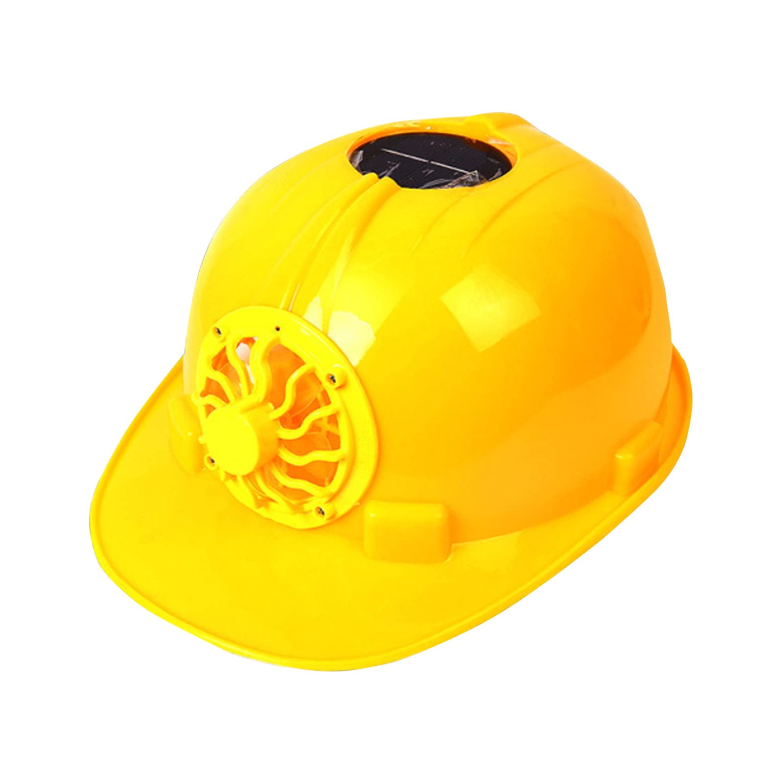 Jinjiums Hard Hats Safety Helmet - ANSI Certified Ventilated Construction Helmet with Solar Fan & Sun Protection for Outdoor Work - Ideal for Construction, Roofing & Landscaping (Yellow)