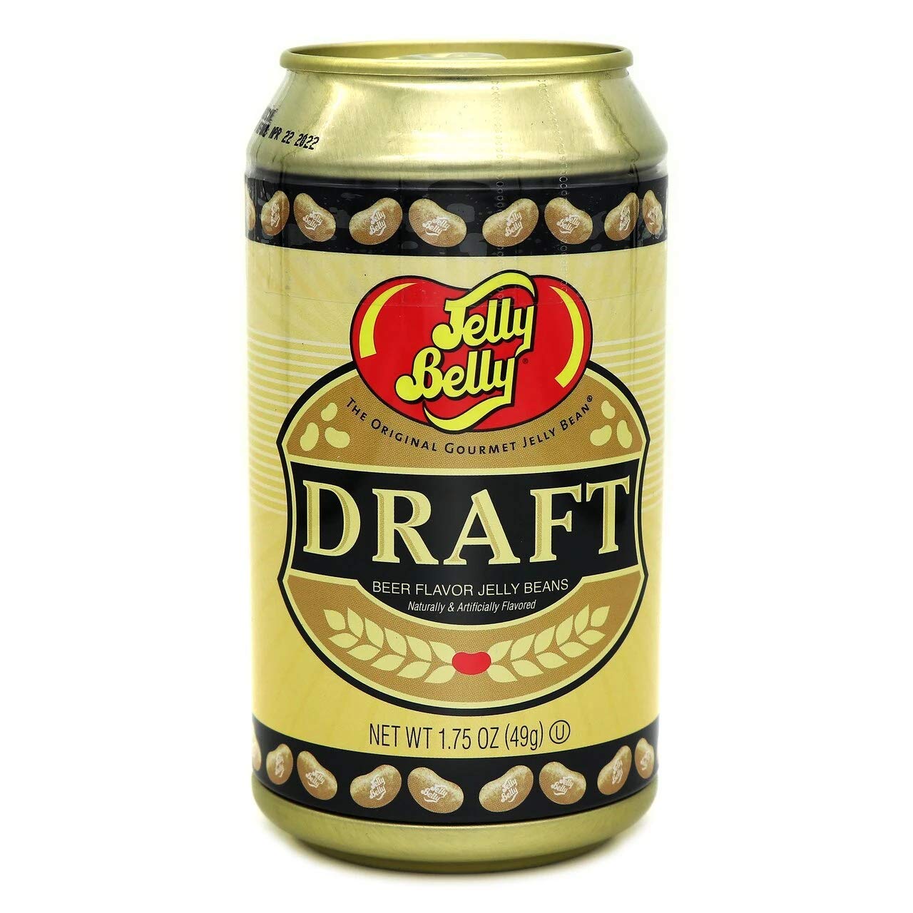 Jelly Belly Draft Beer Flavored Jelly Beans - 1.75oz Gold Can - Candy for Beer Lovers & Party Favors - Perfect for Game Day, Office Treats & Gift Baskets