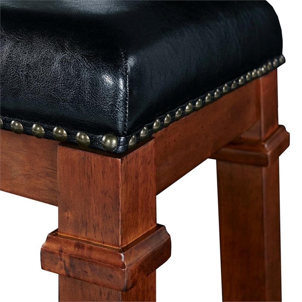 2-Piece Cherry Brown Wood Counter Stool Set 24