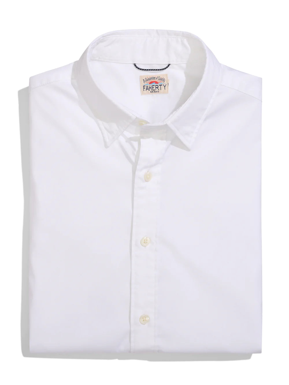 Faherty Men's Movement Sport Shirt - Breathable Performance Polo for Golf & Active Lifestyle - Cloud White