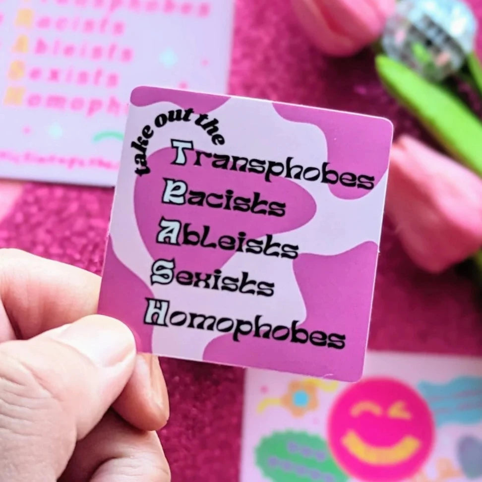 Eco-Friendly T.R.A.S.H. Sticker - Reusable Waste Sorting Decal for Kitchen, Office & Recycling Bins - Perfect for Home Organization & Environmental Awareness