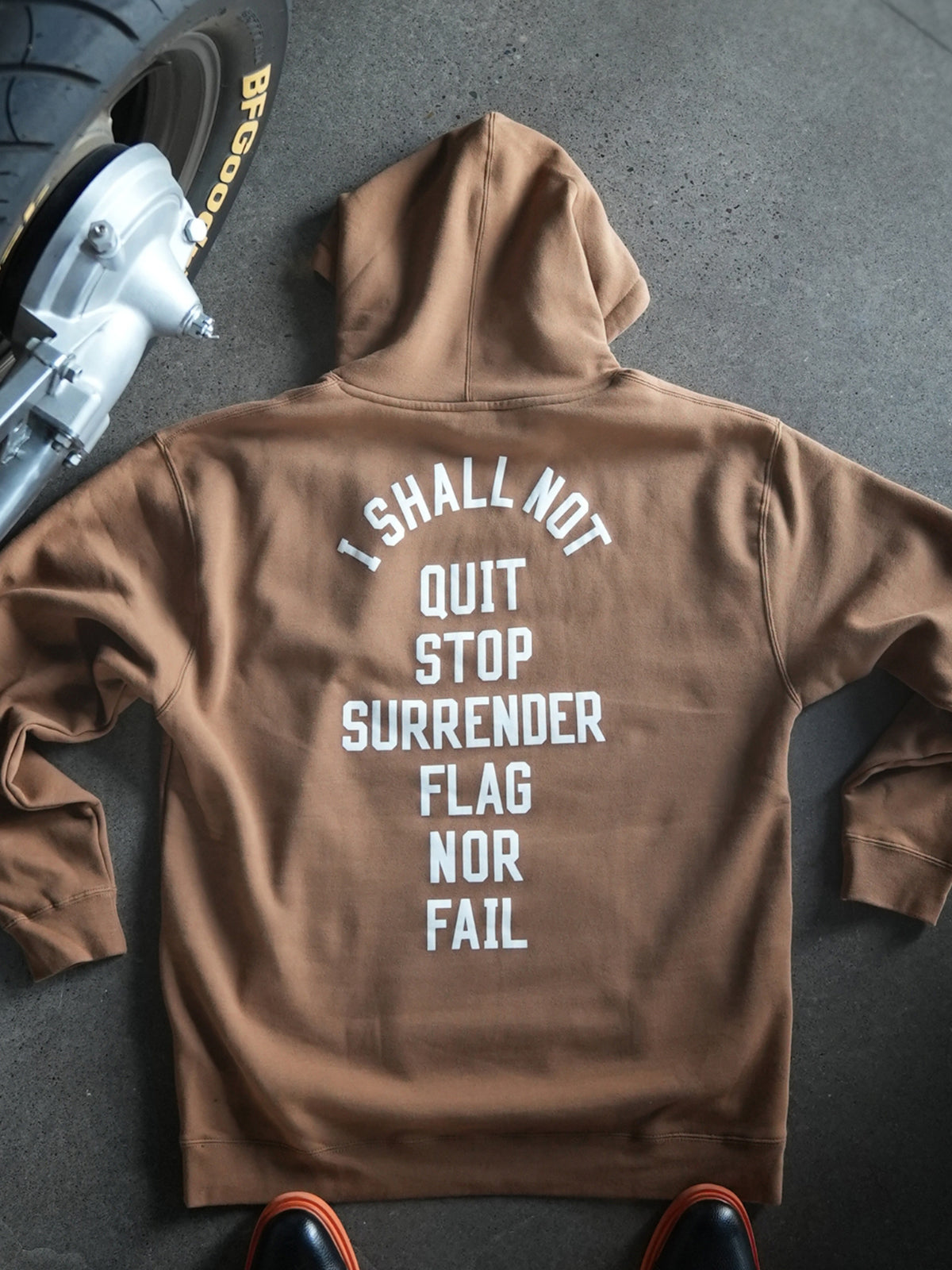 Anthem Hoodie - Saddle Brown & White Color Block Pullover | Cozy Casual Wear for Men & Women | Perfect for Outdoor Activities, Gym & Street Style
