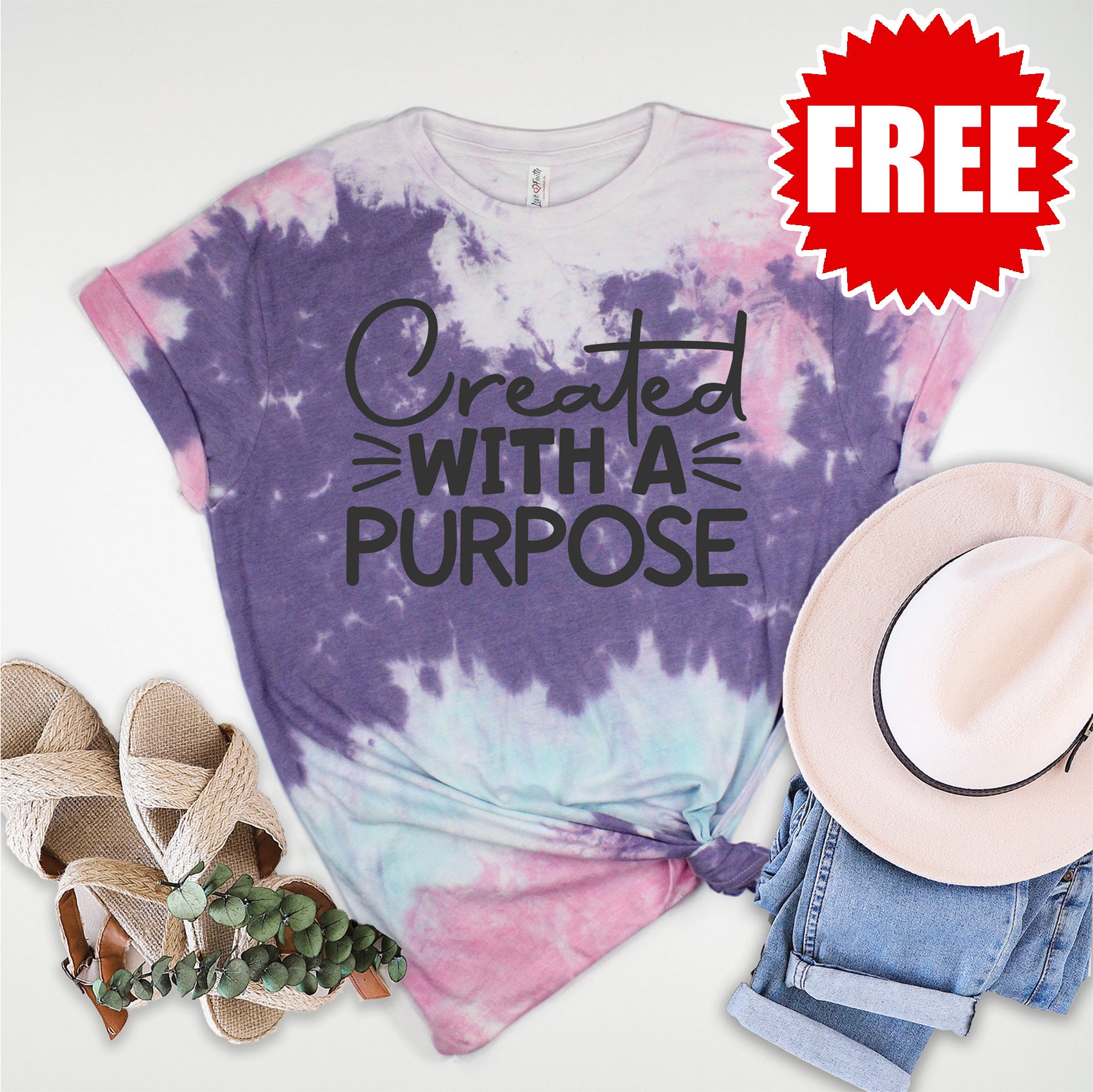 Purpose Tee - Soft Cotton Candy Tie Dye T-Shirt for Women | Casual Wear, Street Style & Everyday Outfits