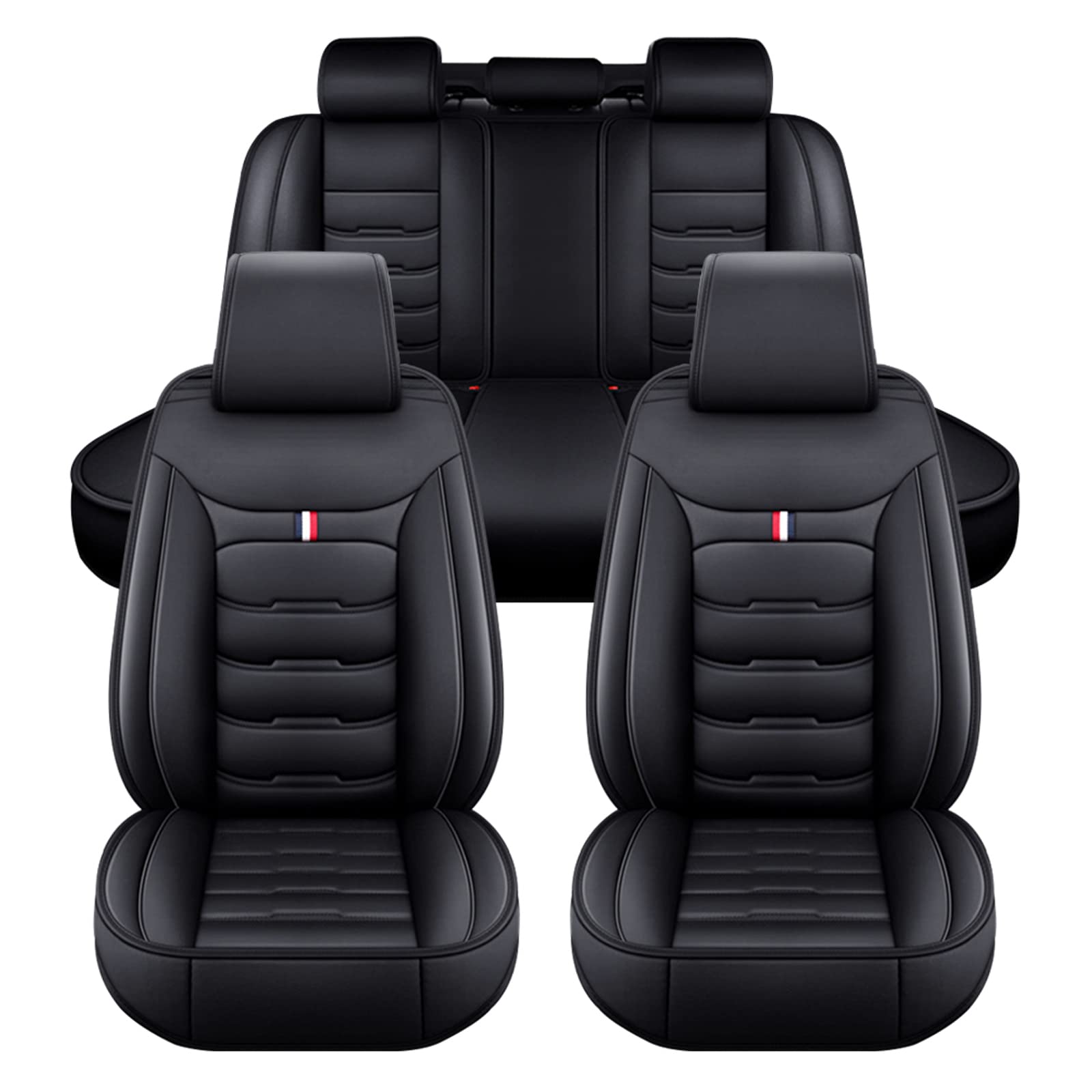 Waterproof Leather Car Seat Covers for Mercedes Benz GLE 550e 2017-2018 - Full Set Front & Rear Seat Protectors (MH51 Black) | Perfect for Road Trips, Daily Commuting & Pet Protection