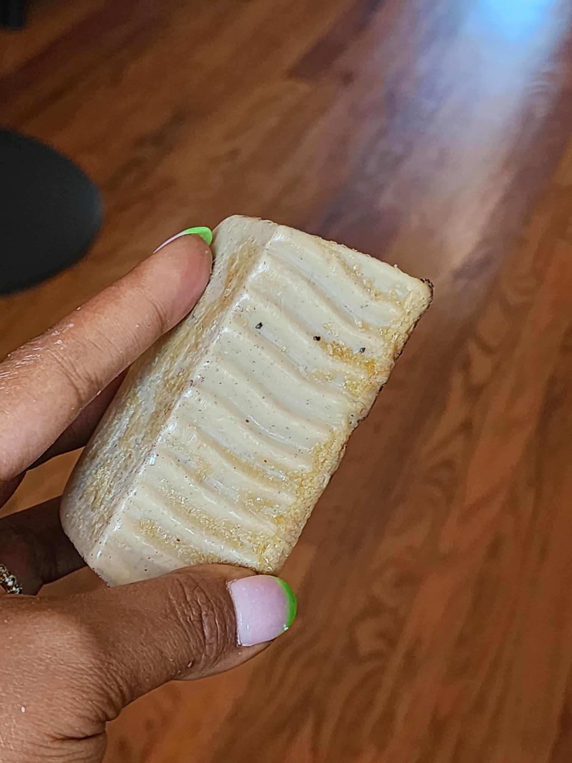 Organic Handmade Shea Butter Soap with Coffee Grounds, Coconut & Lavender - Exfoliating & Moisturizing Bar Soap for Dry Skin - Perfect for Shower, Bath & Gift Giving