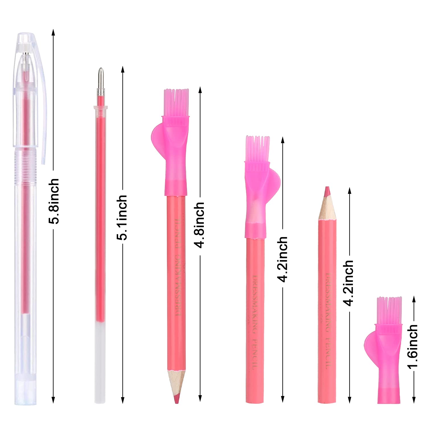 CampTek Tailor's Chalk & Fabric Markers Set - 10PCS Chalk, 4PCS Heat Erasable Pens with Refills, 3PCS Sewing Pencils for Quilting, Dressmaking & Fabric Crafts | Perfect for DIY Sewing Projects & Professional Tailoring