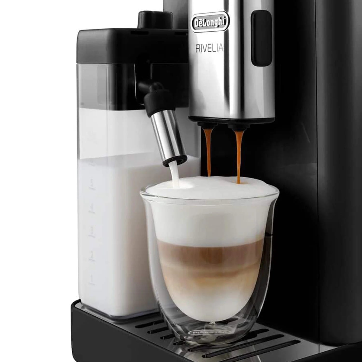 De'Longhi Rivelia Automatic Espresso Machine with LatteCrema System - Onyx Black (Model #EXAM44055B) for Home Barista & Coffee Lovers - Perfect for Espresso, Cappuccino & Latte Making