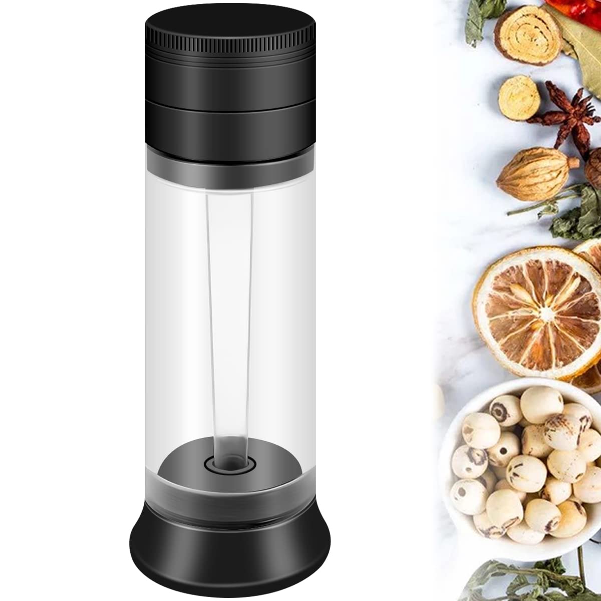 Premium All-in-One Spice Grinder - Multifunctional Electric Pepper & Salt Mill with Magnetic Lid, Storage Container & Portable Design | Perfect for Home Kitchen, Camping, Travel & Gourmet Cooking (Black)