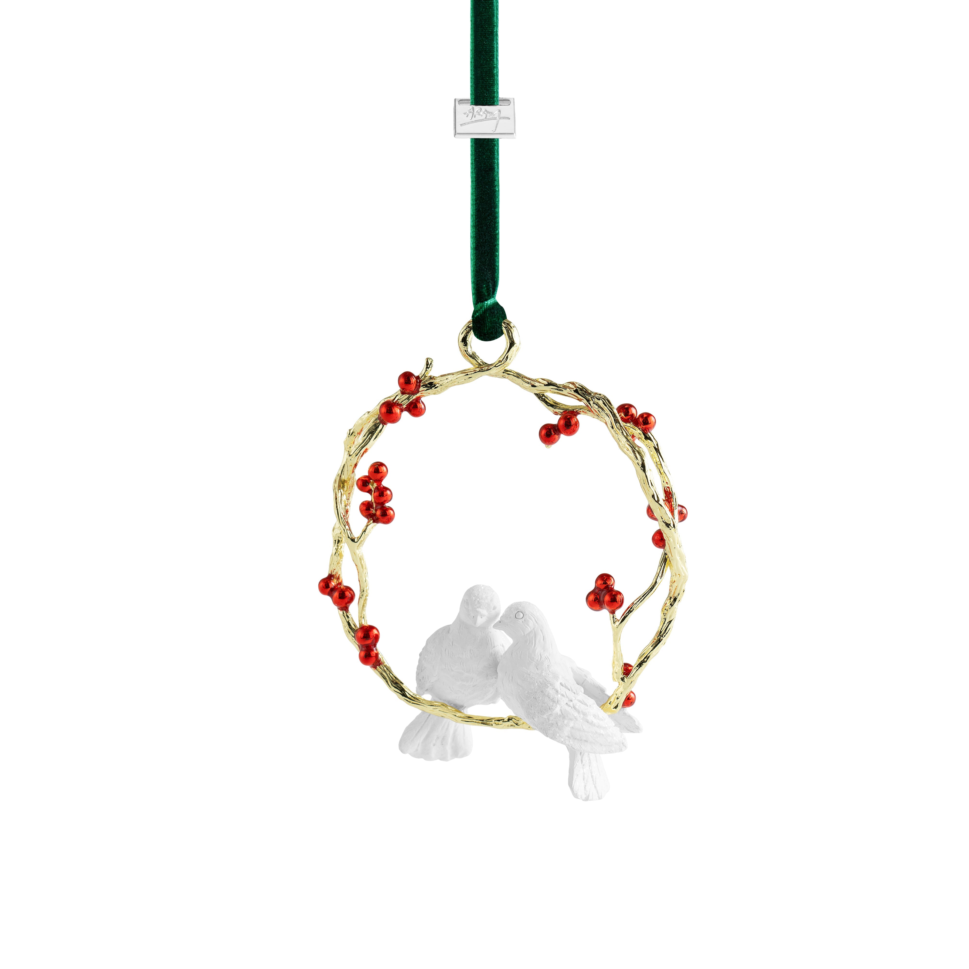 Handmade Turtle Doves Christmas Ornament - Elegant Ceramic Love Bird Decor for Holiday Tree, Wedding Gift & Home Decoration - Perfect for Christmas Decorations, Anniversary Gifts and Romantic Home Accents