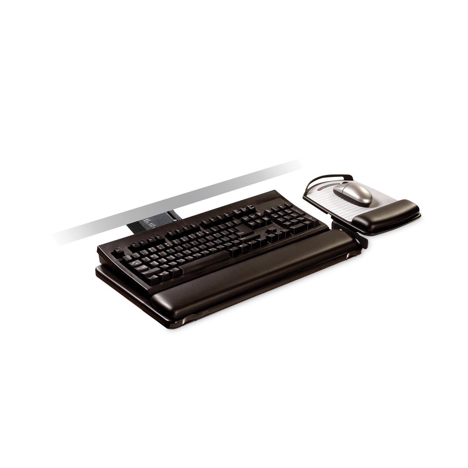 3M™ Sit-Stand Adjustable Keyboard Tray - Ergonomic Height Adjustable Black Workstation Platform for Office & Home Desk Setup | Perfect for Standing Desks & Computer Workstations