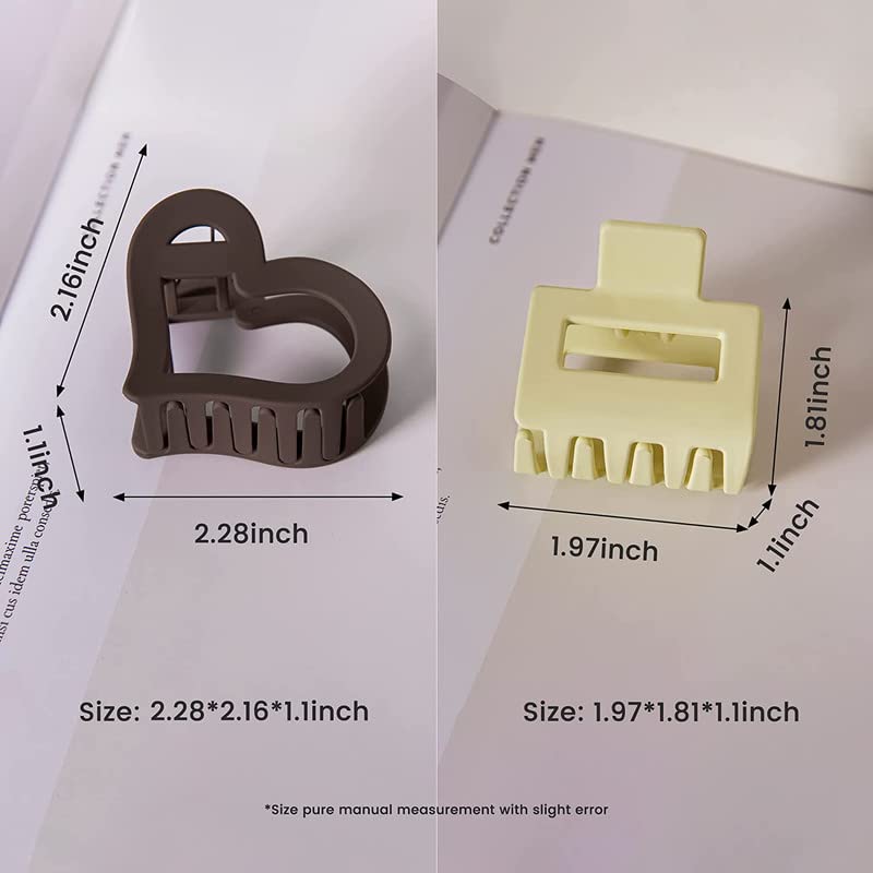Belicia 8-Piece Small Hair Claw Clips for Women & Girls - Mini Hair Clips with Strong Hold (2 Styles) - Matte Finish Jaw Clips for Thin & Thick Hair - Perfect for School, Work, Gym & Everyday Styling