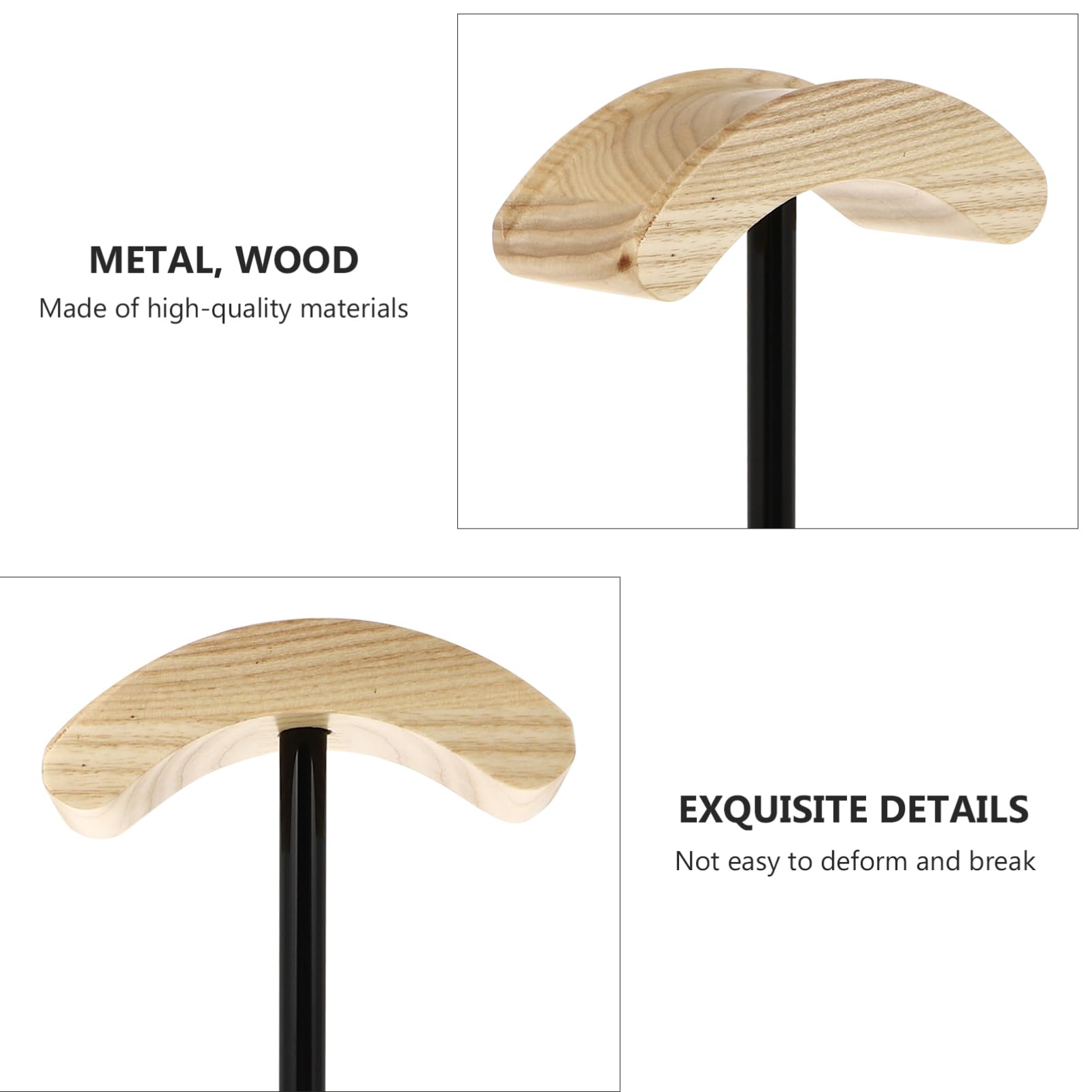 CAXUSD Universal Wooden Headset Hanger Holder - Gaming Headphone Stand for Desk, Computer, Home & Office Organization - Perfect for Gamers, Streamers & Remote Workers